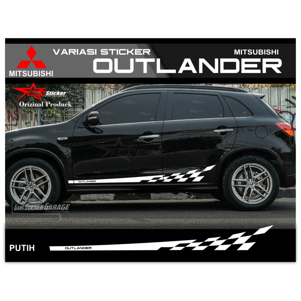 Sticker Mitsubishi Outlander sticker mobil outlander sticker racing