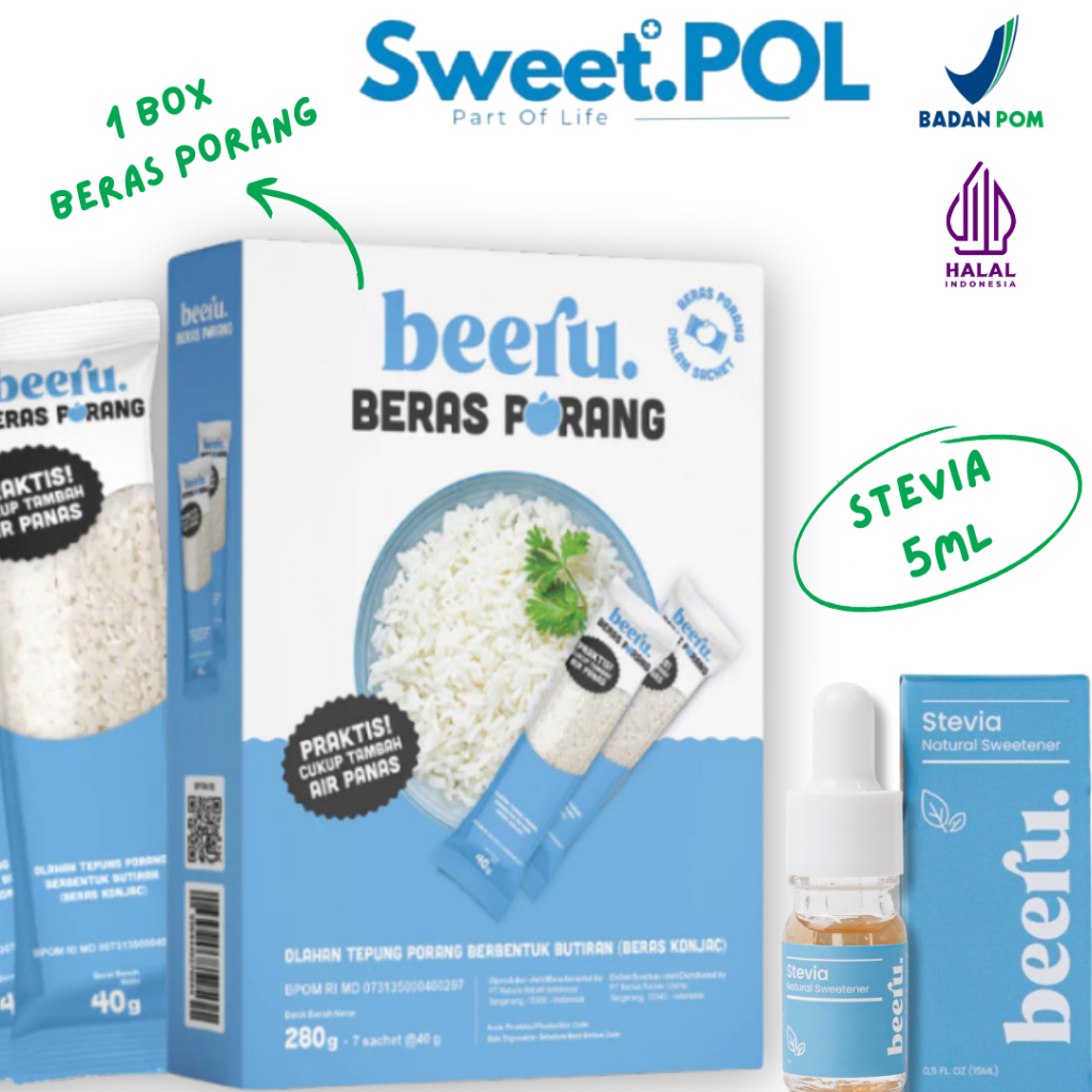 

Gula Stevia 5ml & Beras Porang 1 Box