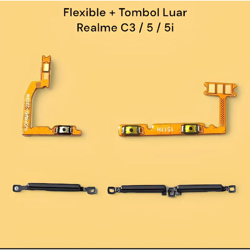 Flexibel On Off Volume + Tombol Luar Realme C3/5/5i  (1 set)