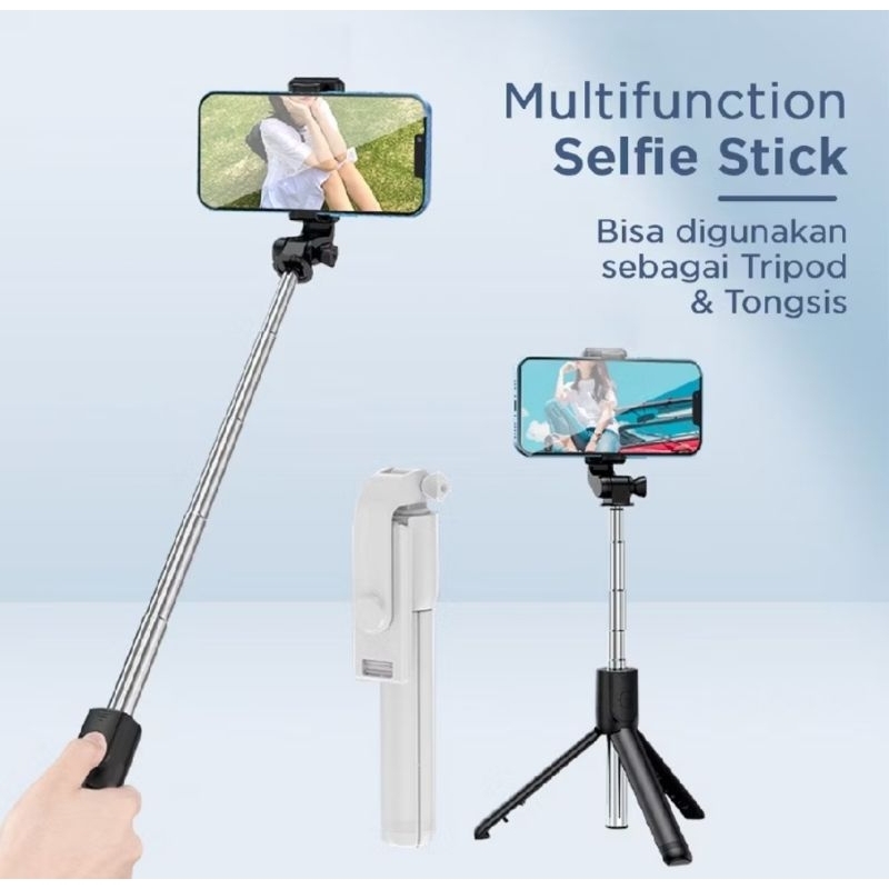 Tongsis tripod bluetooth selfie stick non Led