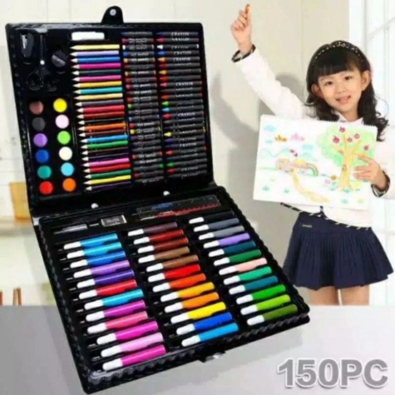 

CRAYON SET ART isi 150 PCS PENSIL WARNA SET ANAK FULLSET ALAT LUKIS CRAYON SPIDOL WARNA