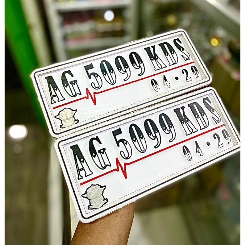 PLAT MOTOR VARIASI BOLONG BAWAH//PLAT MOTOR VARIASI//PLAT MOTOR MODERN//PLAT MOTOR PUTIH