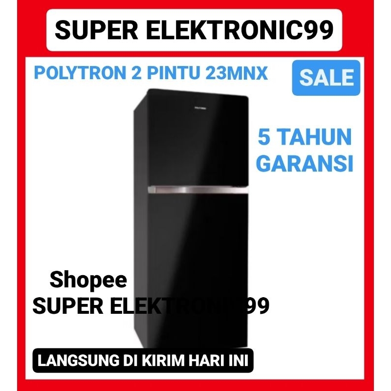 kulkas polytron 2 pintu 23mn hitam belleza