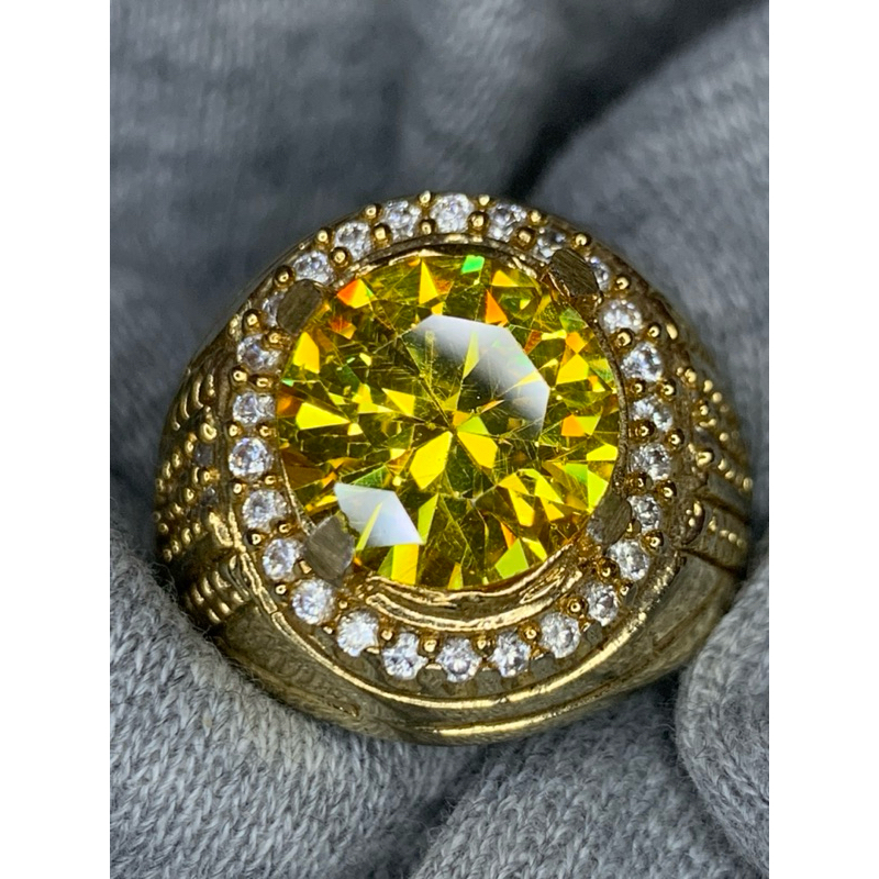 CINCIN PERMATA PRIA YELLOW TOPAZ|MIX CUTING RING MICROSET