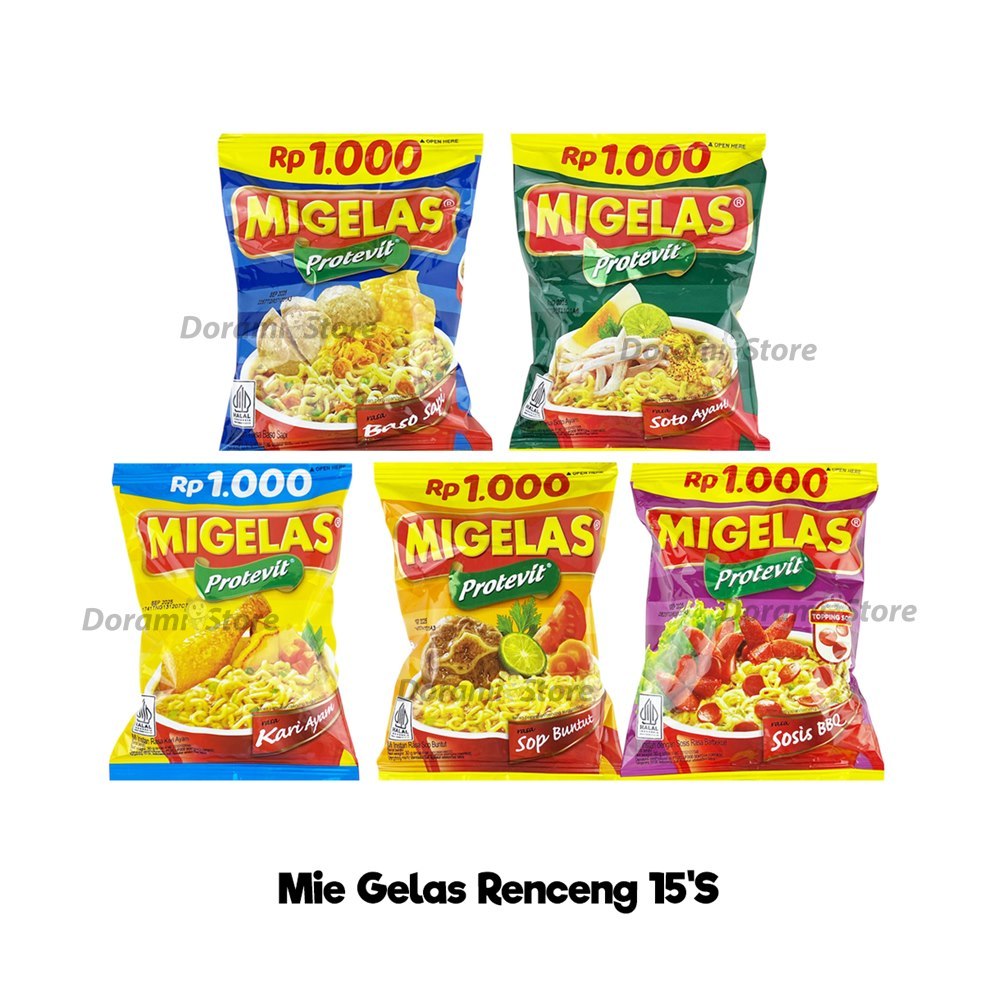 

MiGelas Renceng isi 15 sachet / Mie Gelas Instan Praktis Murah dan Enak