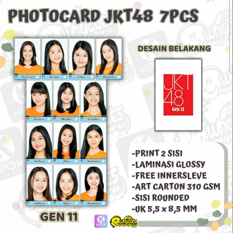 [10pcs] PHOTOCARD SET JKT48 KABESHA GEN 11