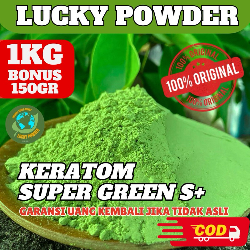 

LUCKY POWDER Bubuk hijau daun purli purlik s+ kalimantan 1kg bonus 150gram