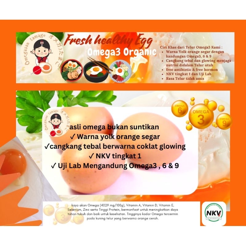 

Telur omega 3 organic per tray isi 30 butir fresh terlaris