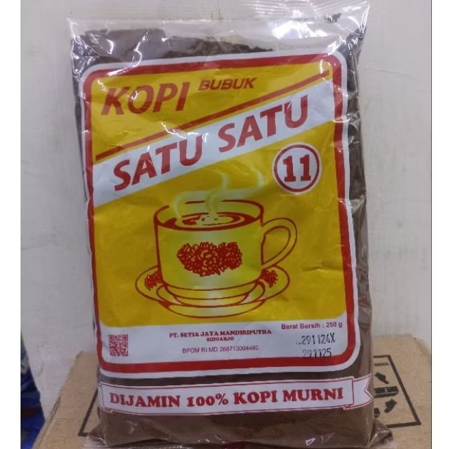 

kopi Satu Satu kemasan 60gr & 250gr, Kopi Bubuk / Kopi hitam asli / Kopi Hajatan Rasanya gurih