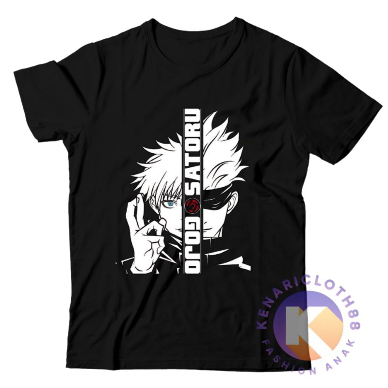 (BISA COD) KAOS ANAK BAJU ANAK TSHIRT ANIME GOJO SATORU / UNISEX KAOS ANAK GOJO SATORU FREE NAMA