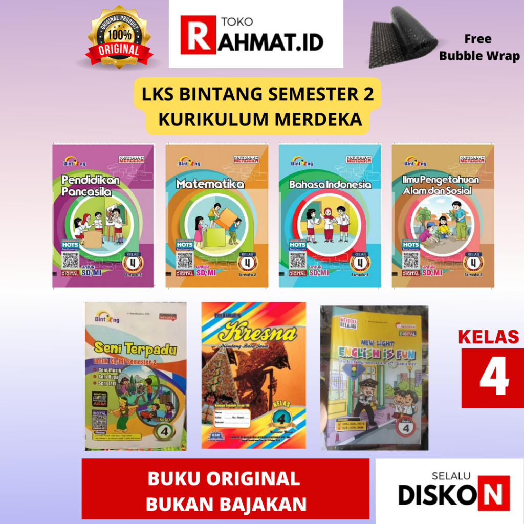 LKS BINTANG KELAS 4 SEMESTER 2 MATEMATIKA BAHASA INDONESIA PENDIDIKAN PANCASILA ILMU PENGETAHUAN ALA