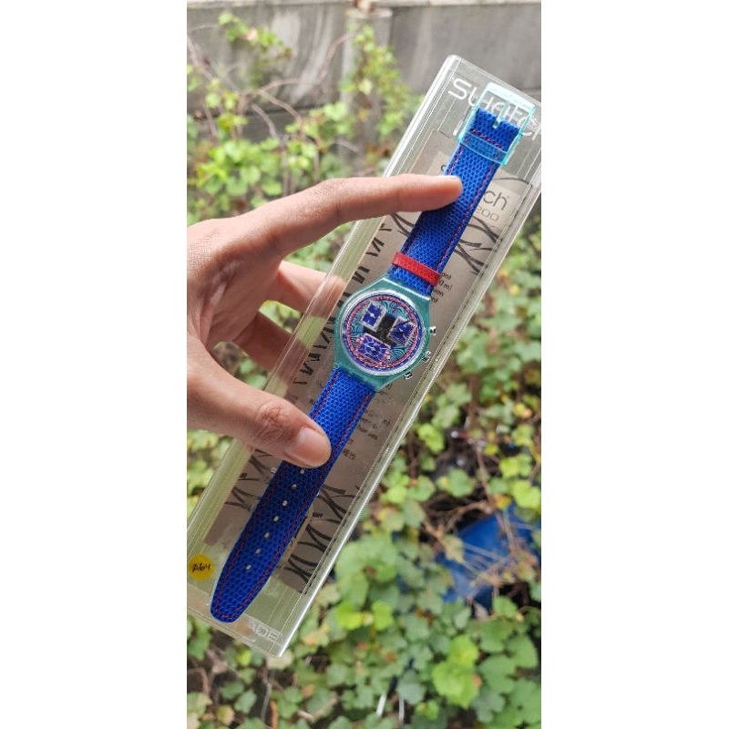 swatch chrono vintage blue