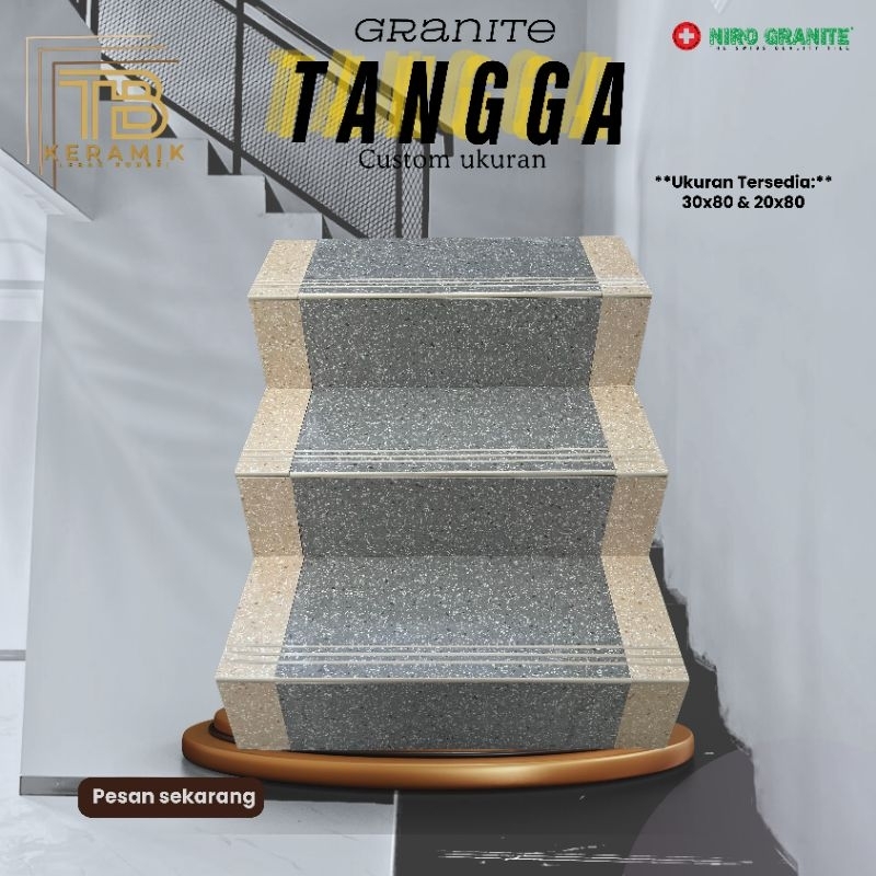 Granit Tangga Kombinasi  30x80 & 20x80 | Terazo Matt | Niro Granite