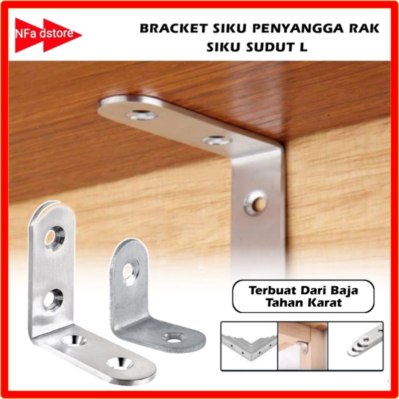Siku Sudut L / Bracket Siku Penyangga Rak / Siku Penyangga Rak Sudut