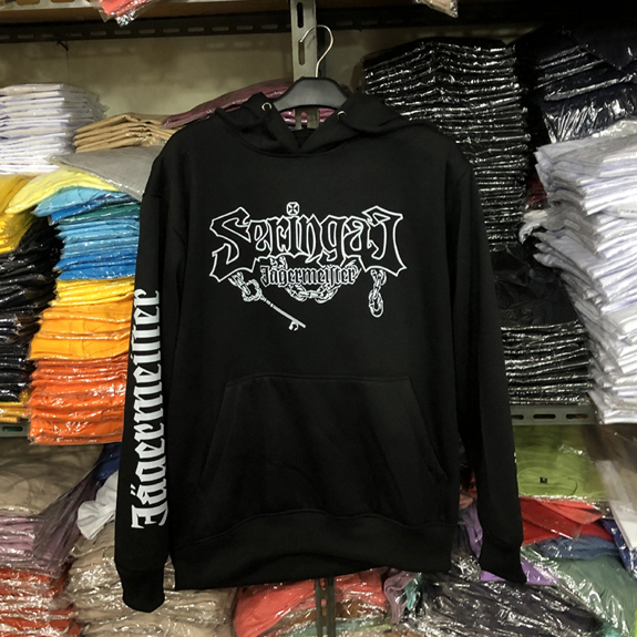 Jumper Hoodie Seringai x Jagermeister Hoodie Hitam Casual Pullover Bahan Black Cotton Fleece | READY