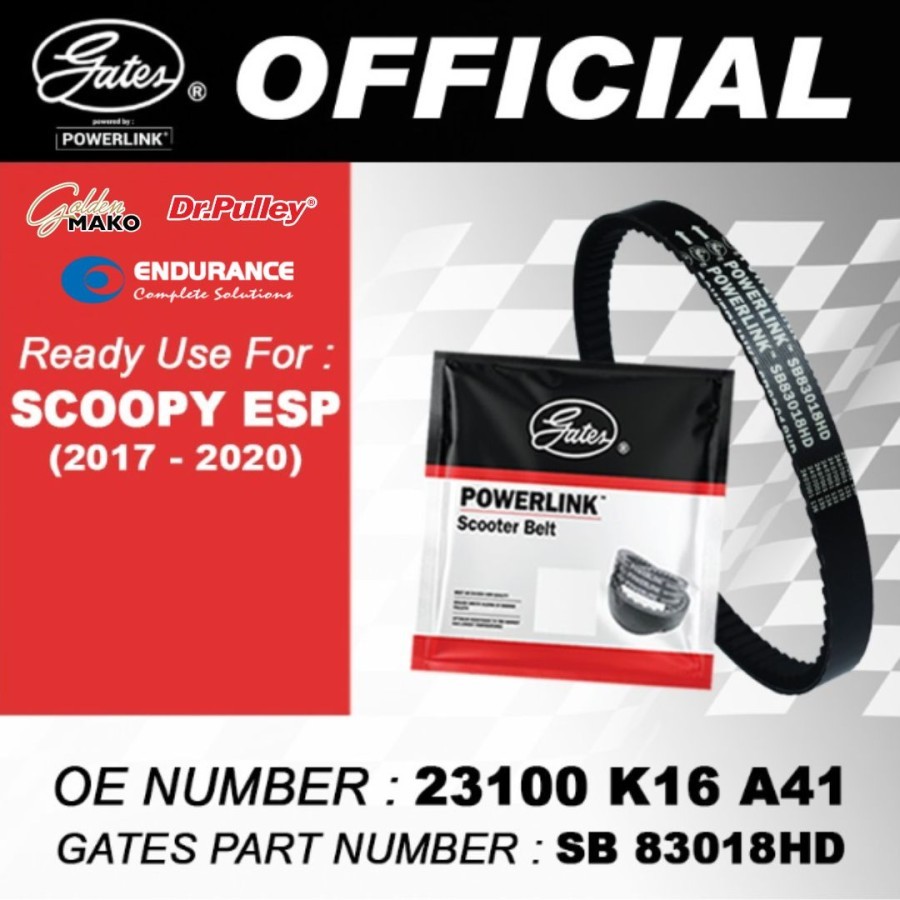 VAN BELT V BELT V-BELT GATES POWERLINK HONDA SCOOPY ESP K93 K16 EPDM