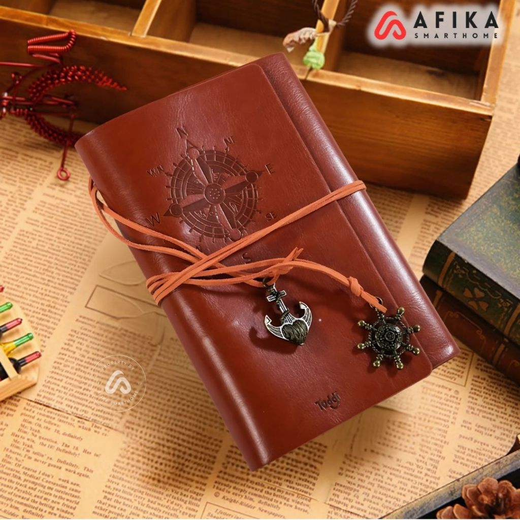 

Buku Catatan Binder Kulit Notebook Retro Pirate Compass