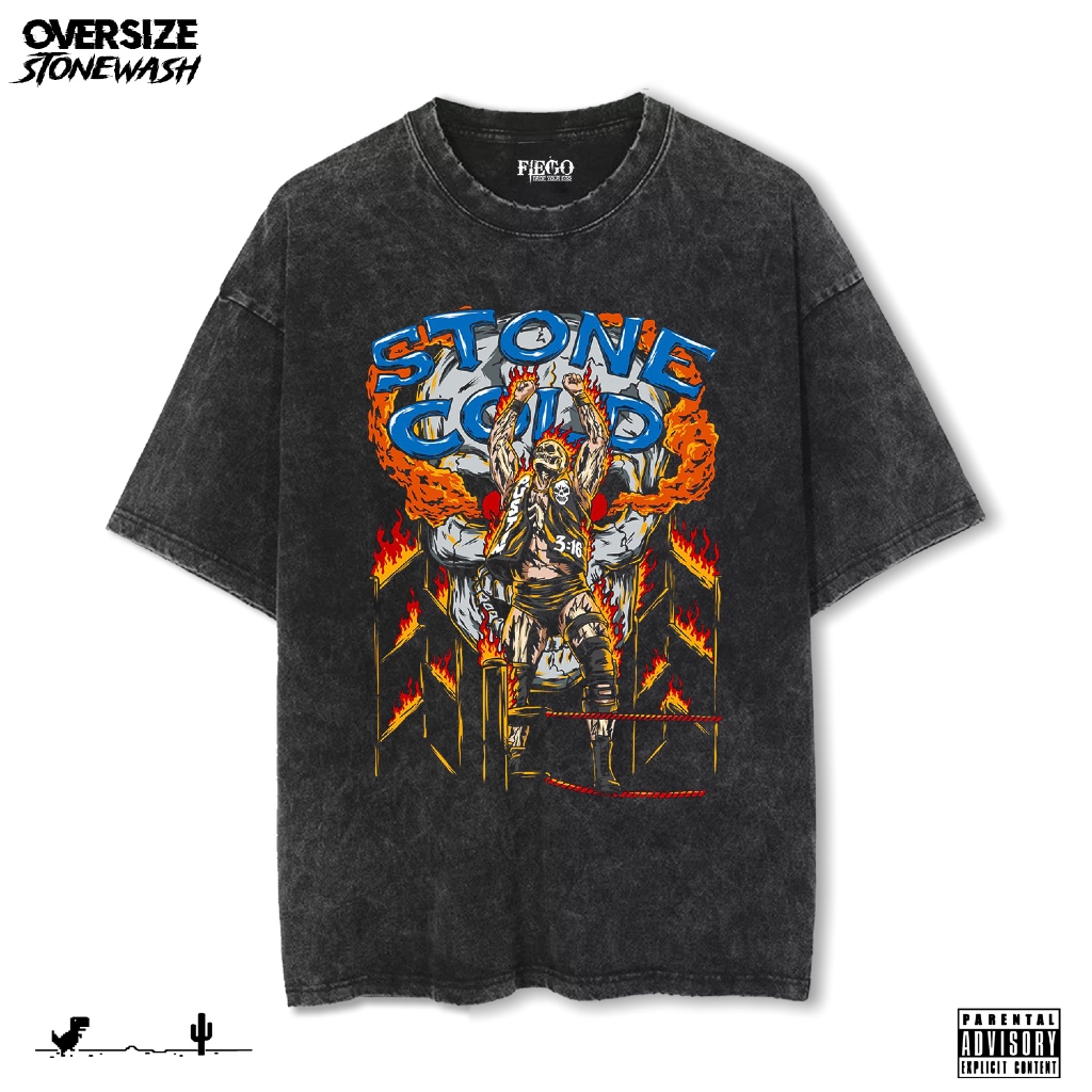 Fiego "STONE COLD 1" | Premium Oversize T-Shirt | Stone Wash