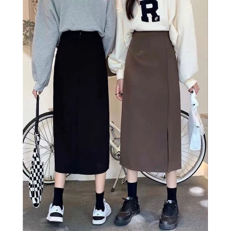 MURAH Rok Span Pendek Belah Belakang