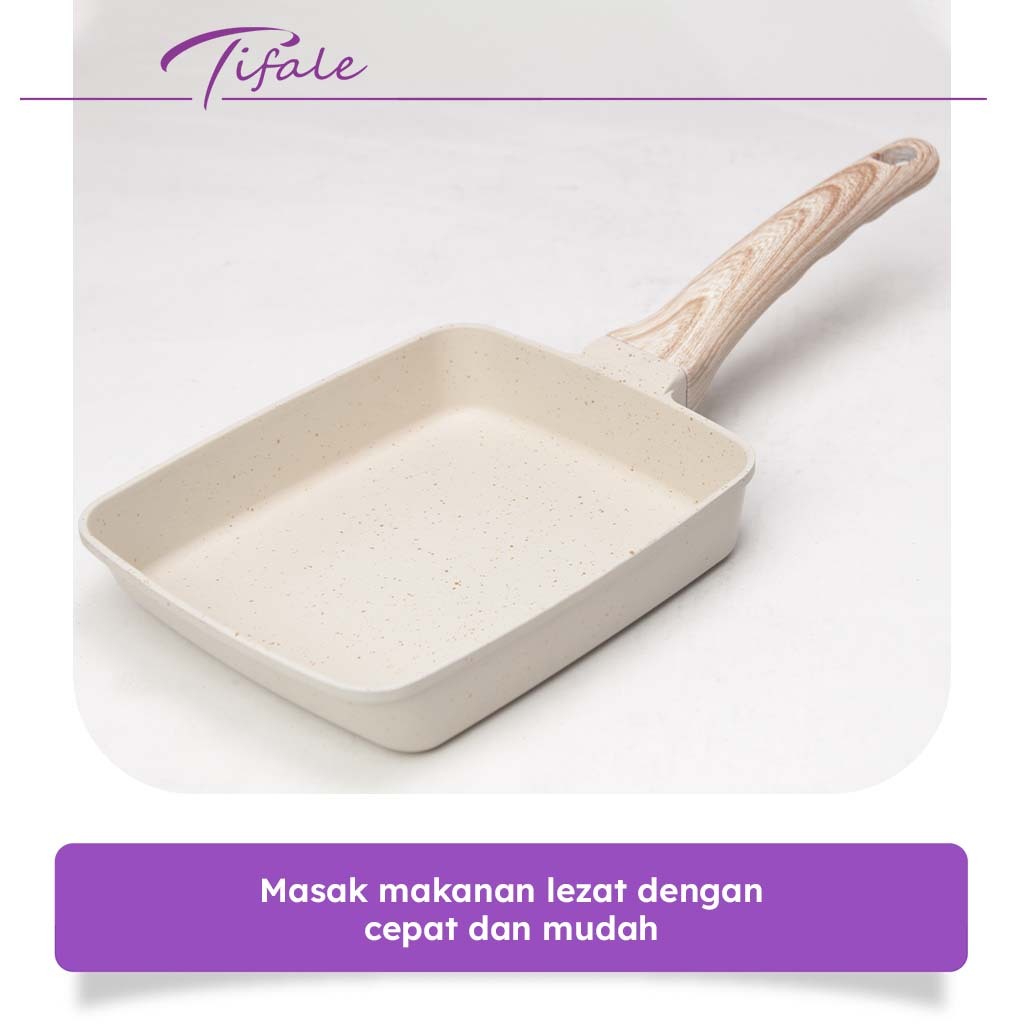 Tifale Tamagoyaki Pan White Granite Penggorengan Telur Omelette Anti lengket