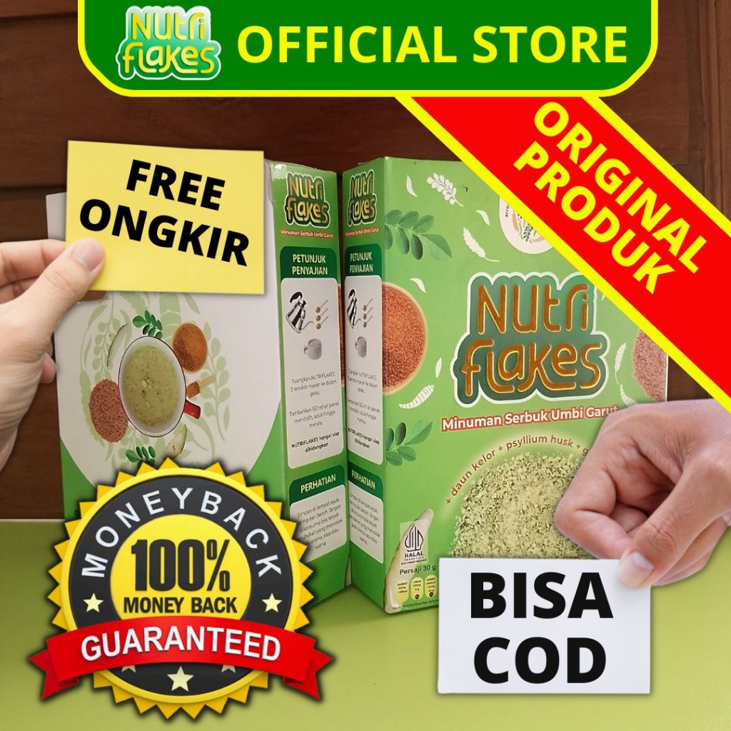 

[OFFICIAL] Nutriflakes Sereal Umbi Garut Asam Lambung - Ampuh Mengatasi Asam Lambung Gerd, Maag 1 Box