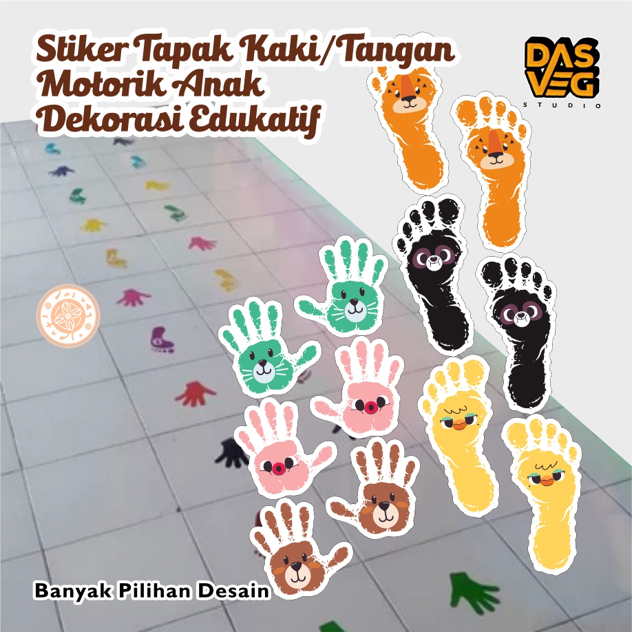 

Stiker Tapak Kaki Tangan, Sticker Lantai Jejak Kaki Anak | Stiker Tapak Kaki Tangan Motorik | Sticker Mainan Dekorasi Edukatif Anak | Flooring Sticker Motorik