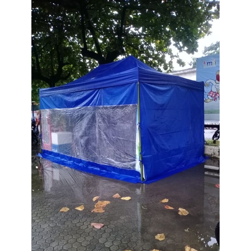 tenda lipat ukuran 3x4,5 besi hitam ketbalan besi 0,8mm+dinding 4 sisi