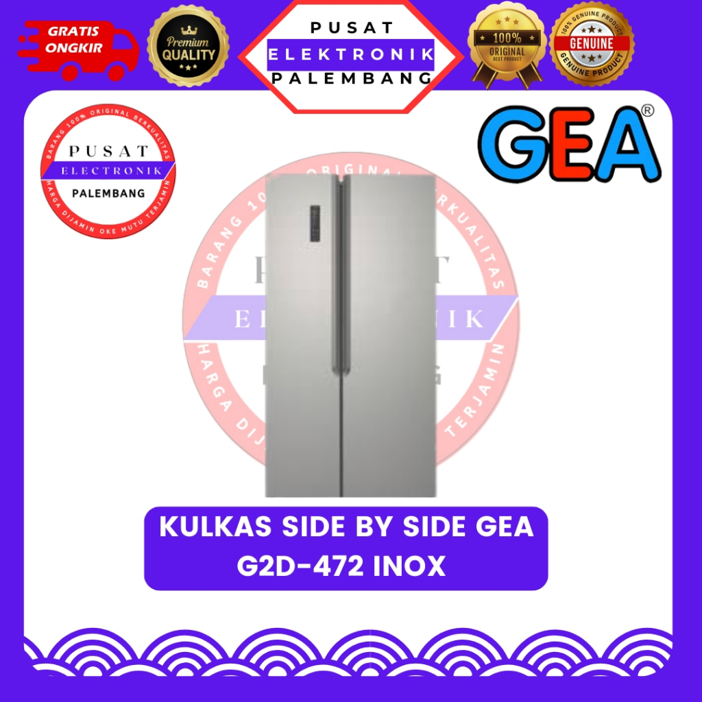 KULKAS SIDE BY SIDE GEA G2D-472 INOX KULKAS SIDE BY SIDE PALEMBANG