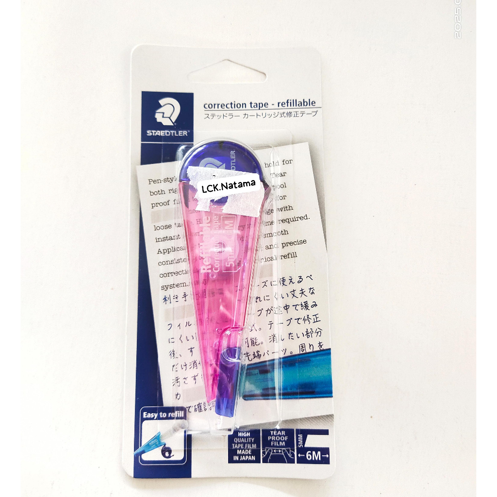 

STAEDTLER REFFILABLE CORRECTION TAPE PINK