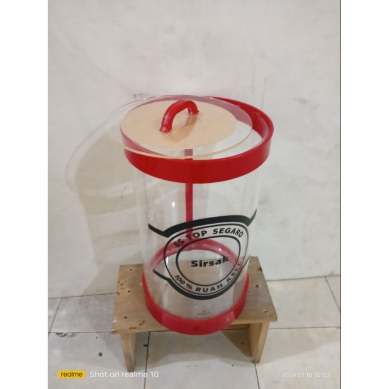 Tabung Auqarium Es Buah 25 Liter D25 T55 Cm plus Gabus kayu
