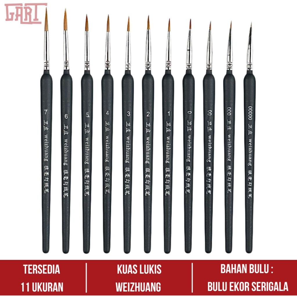 

KUAS LUKIS BULU SERIGALA ( HALUS ) Weizhuang - Kuas Liner Round - Pointed Liner Brush