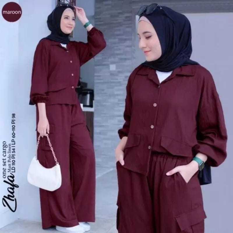 Baju Setelan Cargo Wanita Kekinian / Setelan Wanita Terbaru 2023