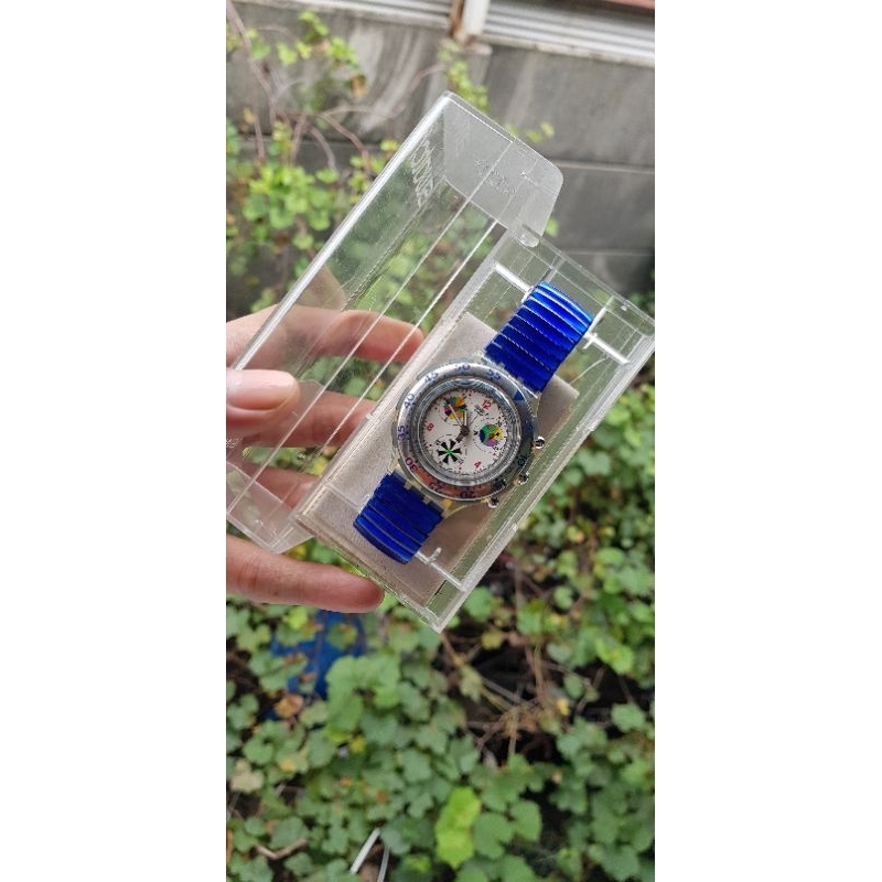 swatch aqua chrono blue