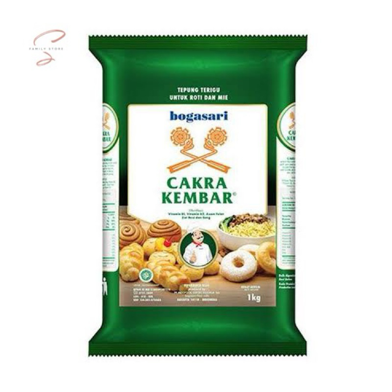 

Tepung Terigu Cakra Kembar Hijau Premium 1kg