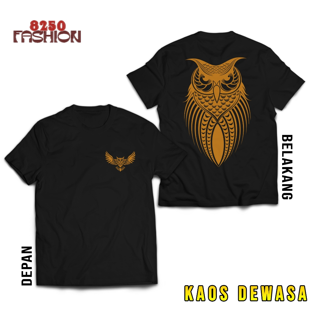 KAOS DISTRO DEWASA - KAOS AESTHETIC SIMPLE BURUNG HANTU - KAOS PREMIUM - BAJU UNTUK PRIA DAN WANITA 