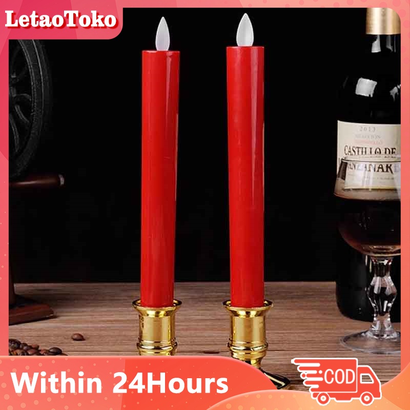 Lilin elektronik led，Lilin elektronik putih，Lilin elektronik dengan alas