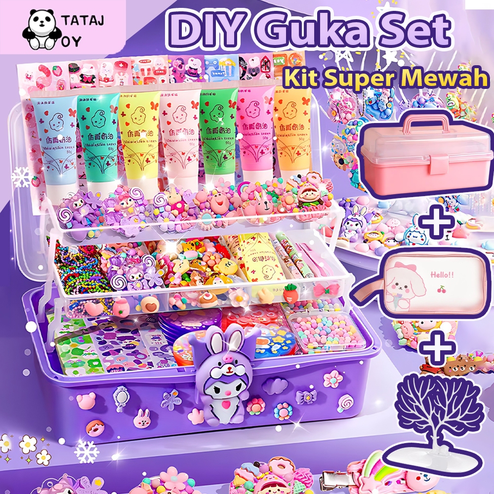 Tatajoy Mewah DIY Guka Set DIY Gantungan Kunci DIY Keychain Guka Stiker DIY Deco Cream Guka Set