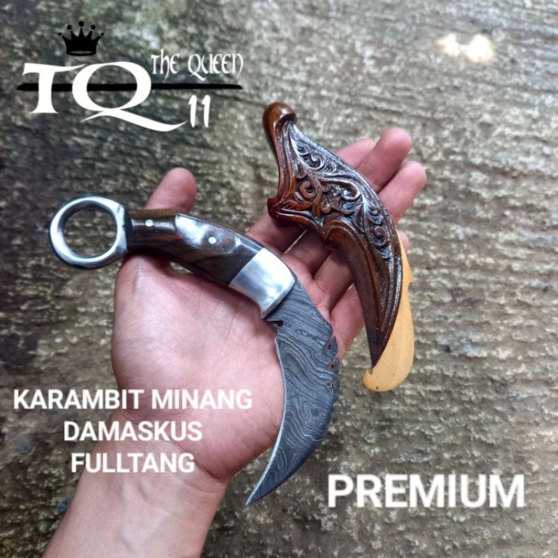 KARAMBIT MINANG DAMASKUS PAMOR PREMIUM FULLTANG TQ11