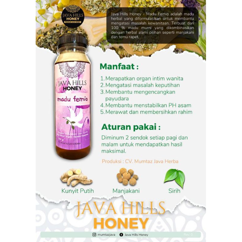 

JAVA HILLS MADU PREMIUM FEMIO berkhasiat untuk masalah kewanitaan