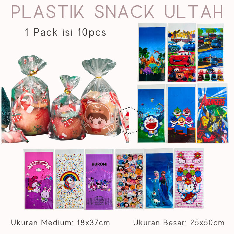

Plastik Snack Ulang Tahun Anak 10pcs / Tas Ulang Tahun Bingkisan Snack Goodie Bag Ultah