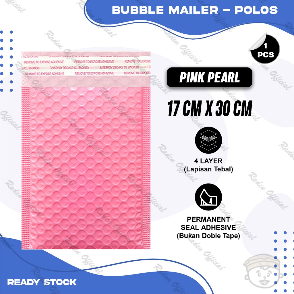 

Plastik Packing BUBBLE MAILER Pink Kantong Polybubble Amplop Bubble Envelope Polymailer Olshop Polos Ukuran 17X30