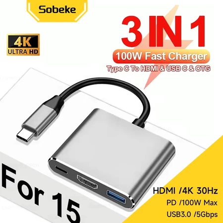 MHL HDMI Adapter 3 IN 1  4 IN 1 VGA Type c To HDMI Adapter Type c OTG Hub Hdmi 4k PD 3.1 USB C Hub C