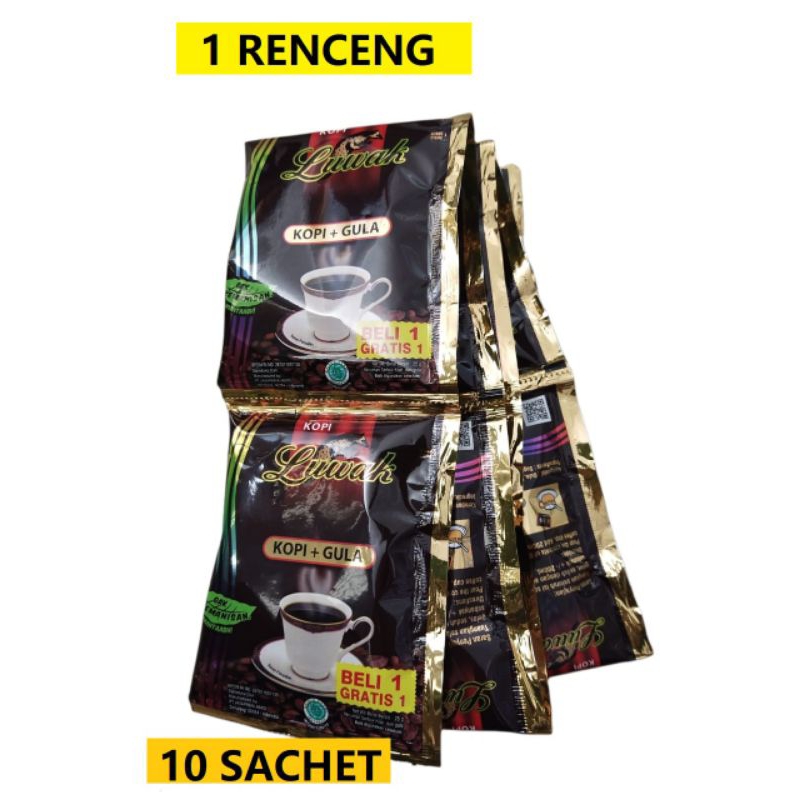 

KOPI LUWAK HITAM GULA 25 Gram_1renteng/10sachet