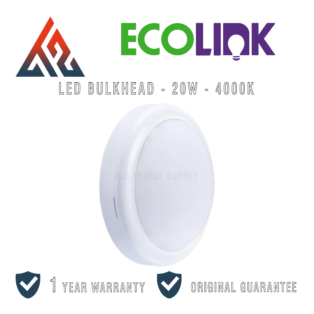Lampu LED Bulkhead Ecolink 20 Watt Kuning 4000K 20W 20Watt 20 W