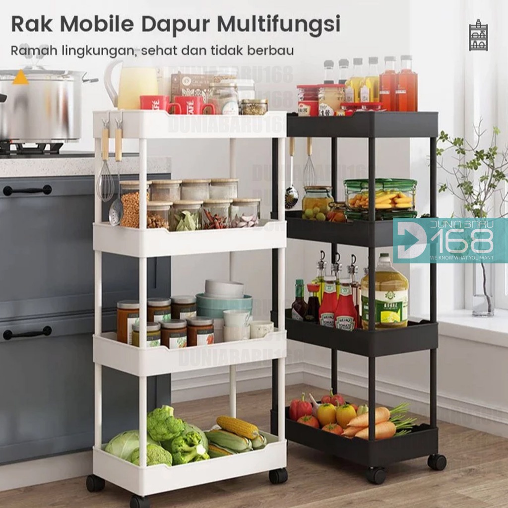 Rak Dapur Multifungsi / Rak Yeye 4 Susun / Rak Dapur 4 Susun / Rak Troli 4 Susun / Rak Roda Multifun