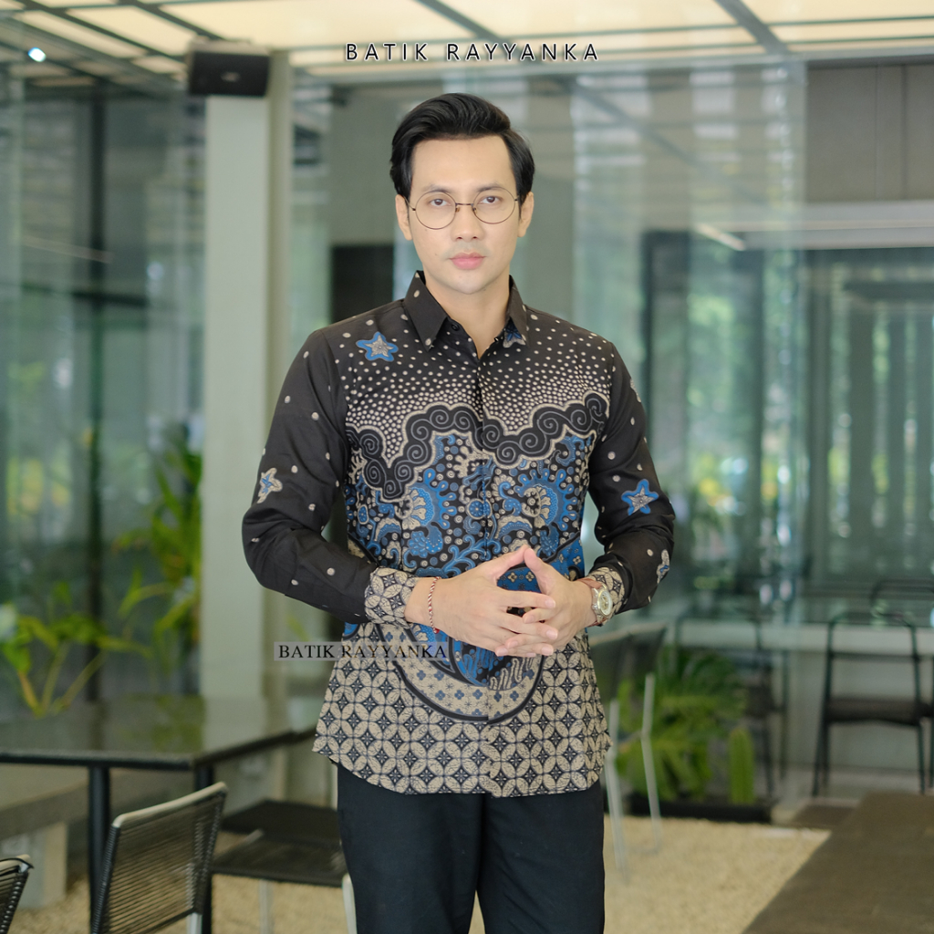 Batik Rayyanka Motif Rayan Baju Batik Pria Lengan Panjang cocok Untuk Seragam Kantor Guru Sekolah