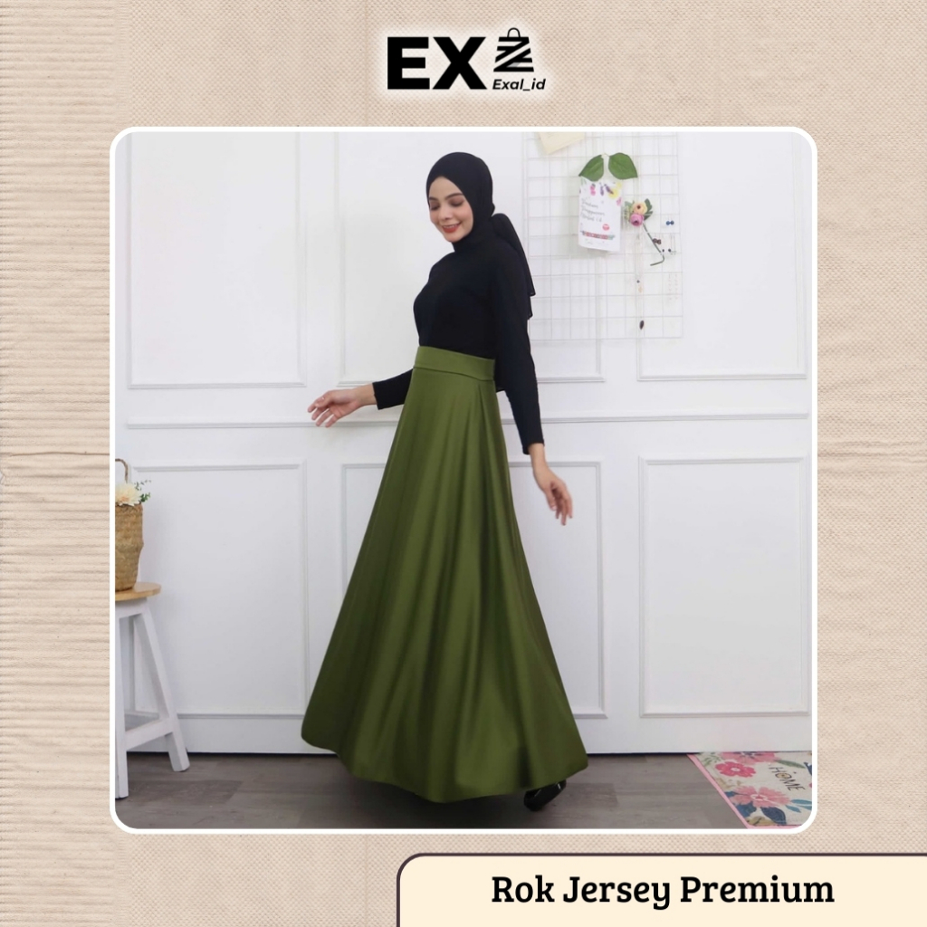 Rok Payung Panjang Jersey Premium Jumbo