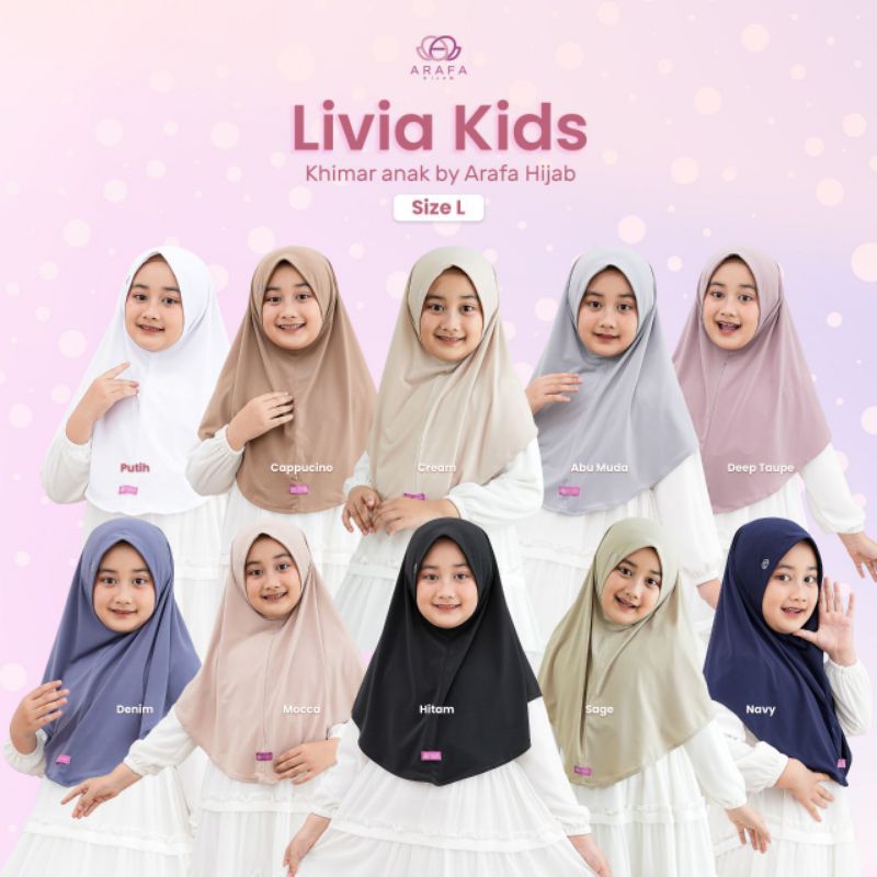 khimar Livia Kids by arafa hijab /kerudung anak anti gerah/hijab anak