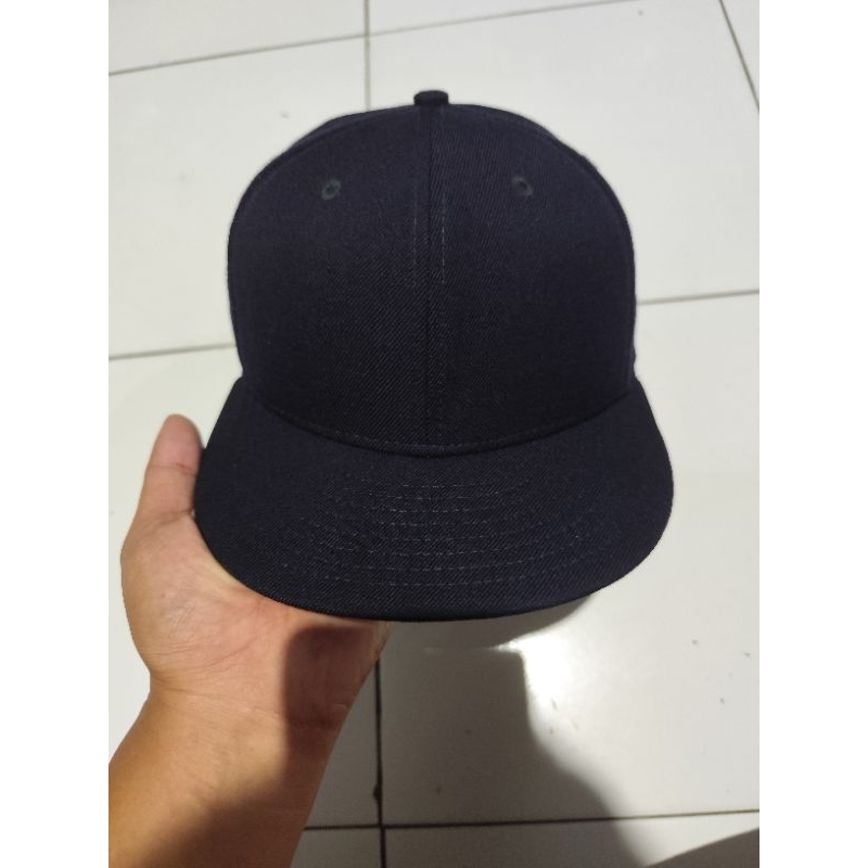 Topi snapback new era blank polos navy