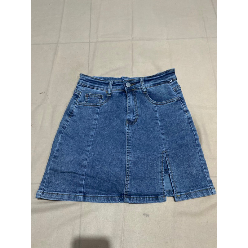 rok jeans kain premium